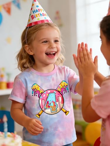 Image of Lovekider Girls Birthday T Shirts Cotton Short Sleeve T-Shirts Tee Party Clothing 3-6 Years