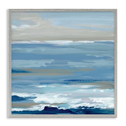 Stupell Industries Embracing Ocean Breeze Gray Framed Giclee Art design