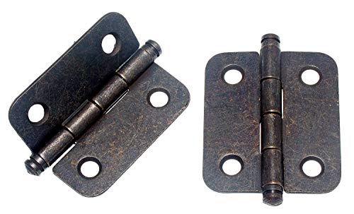 Hettich Möbelbänder mit Zierkopf, 40/35 mm, Metall brüniert, 2 Stück, Artikelnr. 863