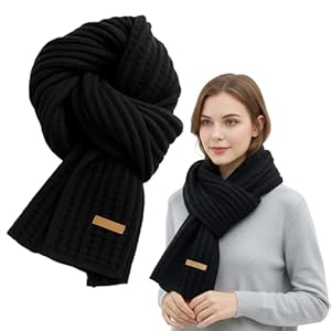 MmotZsb Herren Schal Winter, Schal Schwarz, Winterschal Damen, 160 cm Länge, Schals Für Männer Und Frauen