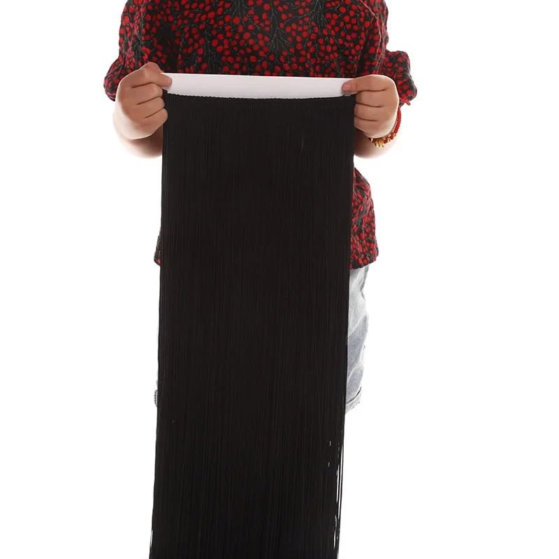 Cinta Flecos para DecoracióN,Arte Textil Flecos de encaje 100 cm largo con borlas for hacer tú mismo, accesorios for vestidos latinos, ropa escenario, cortina(Black)