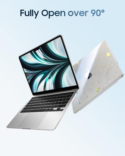 Image of Fintie Case for MacBook Air 13.6 A3449 /A3240 /A3113 /A2681, Five-Pointed Star | 2022-2026, M2 /M3 /M4 /M5, Snap-On Shell Cover, Full Port Access, Easy On /Off, Lightweight