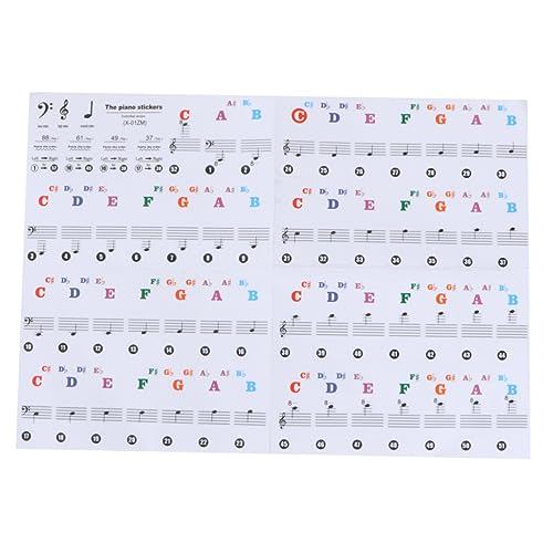 HEMOTON Electronic Keyboard Stickers Piano Keyboard Markers 88 Key Note Pasters Non-residue
