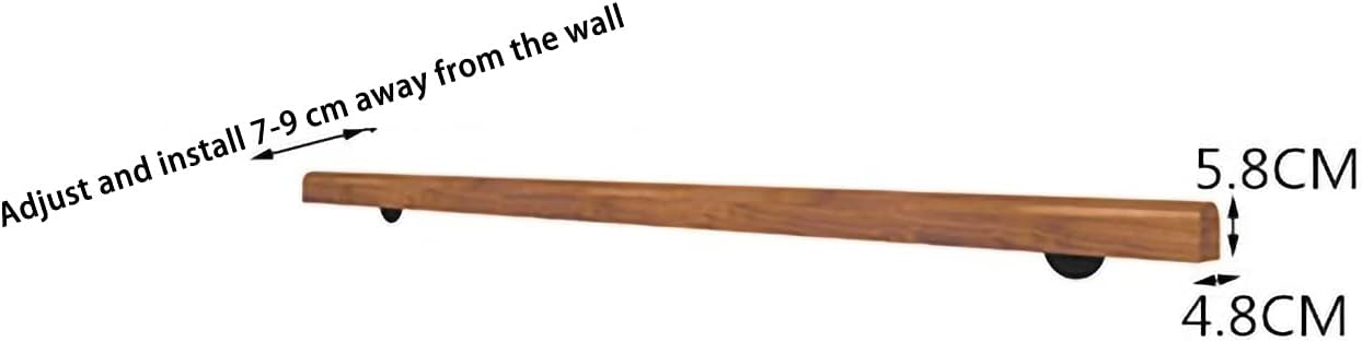 MObyat Stair Handrail Wooden Handrails Stair Banister Kit Safety Solid Wood Staircase Handrail Non-Slip Stair Armrest with Stainless Steel Brackets Wall Mounted Handrails/100Cm/3.3Ft