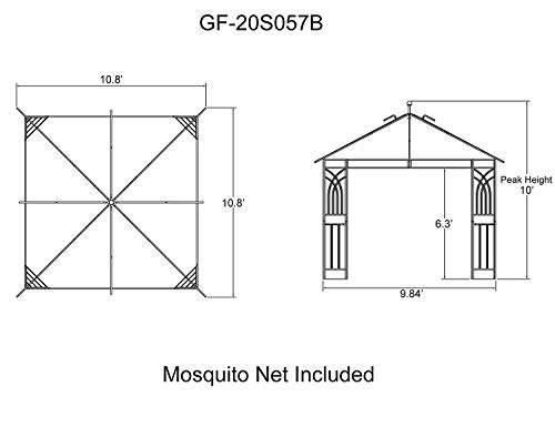 Apex Garden Harmony Ii 10 Ft. X 10 Ft. Gazebo (Harmony 10 Ft. X 10 Ft. Gazebo) #TOP1