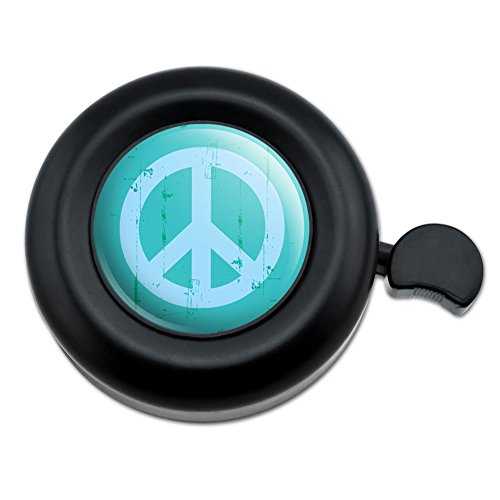 GRAPHICS & MORE Artsy Peace Sign Symbol Teal Bicycle Handlebar Bike Bell