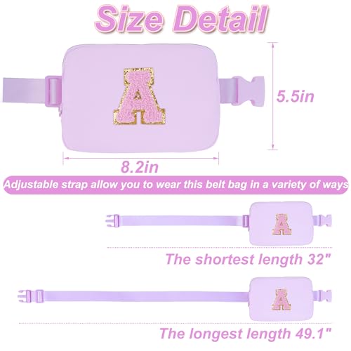 Uygafly Gifts for Girls Kids,Initial Fanny Pack Crossbody Purse Lavender,A by Uygafly - Used condition - Image 5