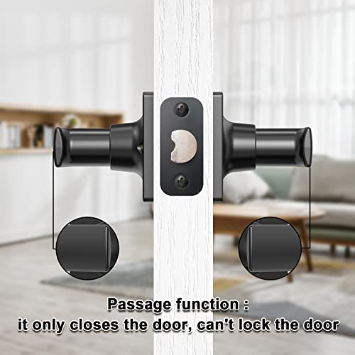 Baolong Square Passage Door Lever Locksets In Matte Black,Keyless Storm Door Handle For Hallway Or Closet Door Interior Heavy Duty Door Knob #TOP2