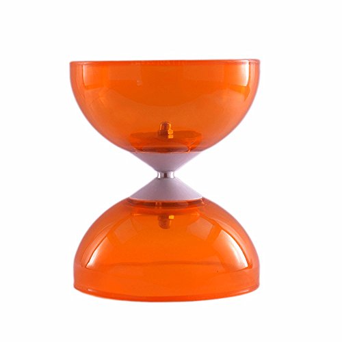 DiaboloX 110mm Orange avec axe Fixe avec Paire de Baguettes en Aluminium et sa Ficelle Slide. Diabolo conseillé pour Les Plus de 8 Ans.