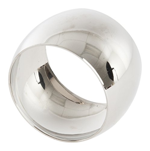 SARO LIFESTYLE NR212.S Everyday Round Shape Napkin Rings (4 Pack), Silver