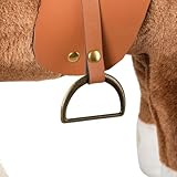 BEJOY Plüsch Pferd Spielzeug, Kämmpferd Plüschpferd Plüsch Spielzeug mit Sattel, Zaumzeug und Baumwolltuch, Pretend Play Pferd Geschenk für Mädchen Kinder, 28cm Braun