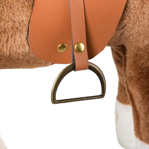 BEJOY Plüsch Pferd Spielzeug, Kämmpferd Plüschpferd Plüsch Spielzeug mit Sattel, Zaumzeug und Baumwolltuch, Pretend Play Pferd Geschenk für Mädchen Kinder, 28cm Braun