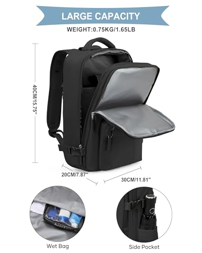 SZLX Sac à Dos Sous Vide Voyage 40x30x20 avec Pompe Bagage Cabine 40x30x20 Ryanair Wizz air Easyjet Bagage à Main Avion Femme Sac à Dos Ordinateur Portable 14 Pouces Homme avec Compartiment Chaussures – Image 6