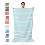 Toalla de Playa de algodón - Grande 200x100 cm - ultraligera - secado rápido | Toalla de Playa para Mujeres y Hombres: fácil de limpiar - multifuncional para la Playa, Exteriores