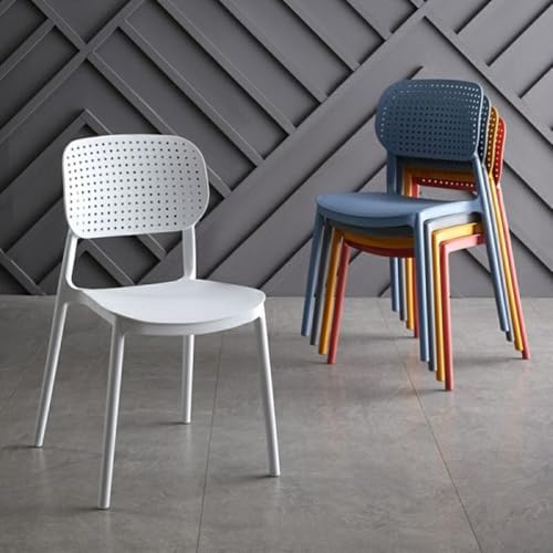 Image of Dream Furnishing - Set of 8 Stackable Dinning Chairs for Home Cafe Office Hotel for Indoor and Outdoor Patio (White Set of 8)