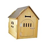 Wooden Pet House Dog Kennel Wooden with Removable Roof Ventilation Dog Crate Cat Bed for Hamster Small Medium Dogs Playing, 39.5cmx51cmx52cm