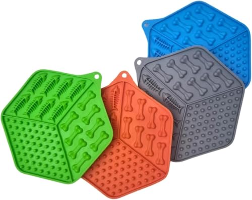 Comedouro Tapete de Silicone para Lamber com Ventosa 2D para Pet Cães e Gatos (Verde, 16cm)