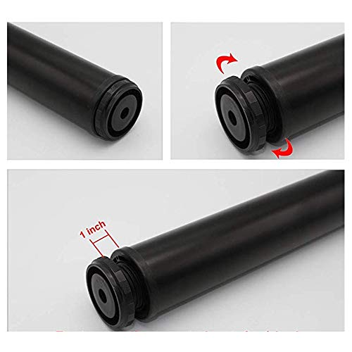 28-inch Adjustable Metal Table Legs, Suitable for Office Desks, Dining Tables & Chairs, Furniture, or 4-Piece Sets (28in, Black)