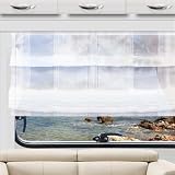 Caravan Raffrollo Lykke Sichtschutz Wohnwagen weiß halbtransparent