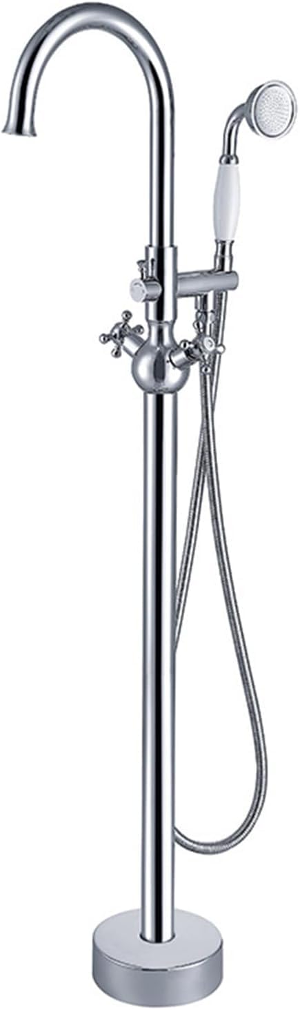 Robinet de salle de bain autoportant chrome pour baignoire douche