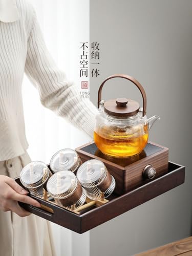Taza tetera de vidrio con infusor para estufa eléctrica de cerámica y té caliente 3