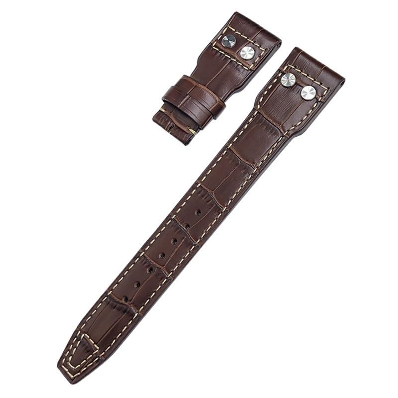Bracelet montre rivets en cuir de vachette 20mm 21mm 22mm