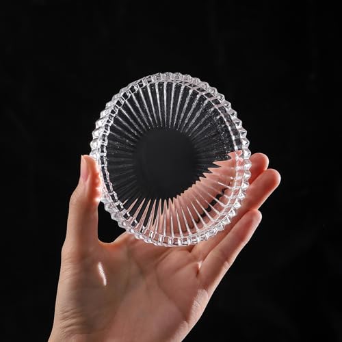 ZQXJWFY Glass Coasters Round Cup Mat, Clear Glass Coasters for Drinks Coffee Tea Wine, Decorative Wine Bottle Coaster, Crystal Drink Coaster for Restaurant bar Kitchen Dining Table (BD-Clear-2pcs) by ZQXJWFY - Used condition - Image 5