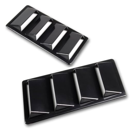 2x Euro Style Custom Black Decorative Air Flow Intake Turbo Bonnet Hood Side Vent Cover 3M Adhesive Tape Stick On Compatible with Toyota Honda Nissan Mazda Subaru Suzuki Car SUV Pickup Truck