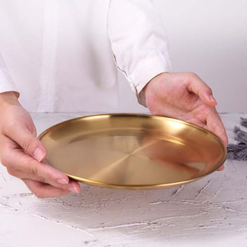 Plato dorado para servir de acero inoxidable MAGICLULU elegante 8