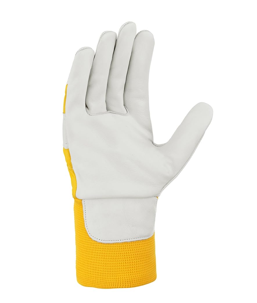 texxor (12 Paar) Handschuhe Winterhandschuhe HIMALAYA II 12 x Leder natur/Drell gelb XL/10