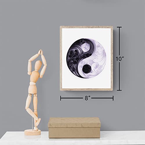 Uniquilling Quilling Kit Paper Quilling Kit For Adults Beginner, Handmade Diy Craft Quilling Paper Filigree Painting Kit Tools, Home Room Wall Art Decor Perfect Gifts , 8*10-Inch Yin Yang (Basic) #TOP6