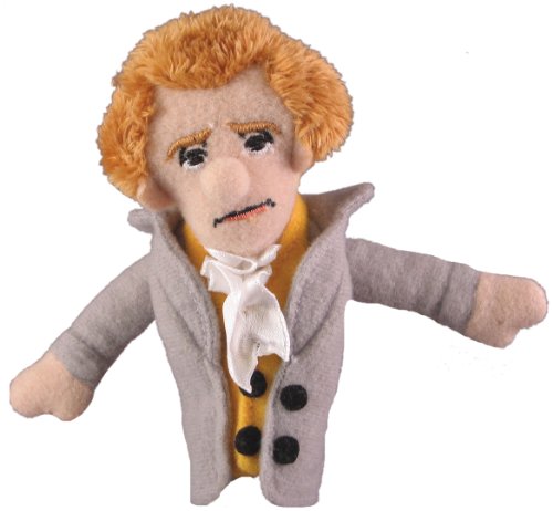 The Unemployed Philosophers Guild Thomas Jefferson Magnetic Personality - Plush Finger Puppet and Refrigerator Magnet, Approx 4