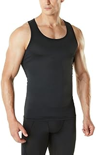 TSLA Men's Sleeveless Muscle Tank Top Cool Dry Compression Baselayer, Active(mun04) - Black