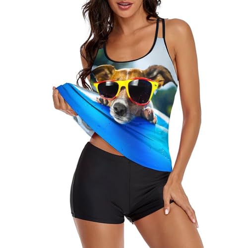 Bikini avec Short de Garçon Gainant et Robe Intégrée - 2
