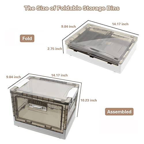 Dollox 2 Pack Plastic Storage Bins With Lids, Stackable Clear Storage Bins Storage Cart Foldable Box With Wheels Storage Box Totes For Home Room Organizer #TOP1