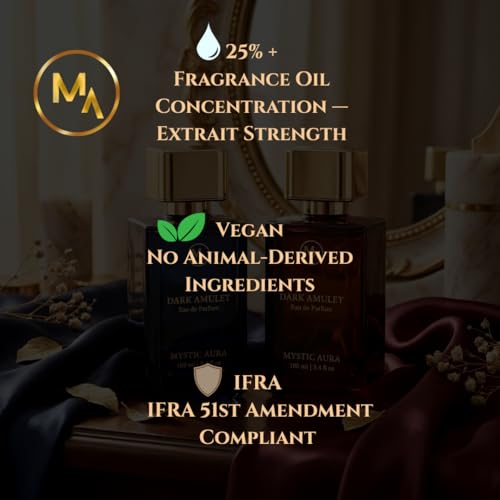 Image of MYSTIC AURA Dark Amulet Pour Femme | Perfume for Women | 20 ml | Floral Vanilla Fragrance, Travel Pack, Long-Lasting Luxury, Vegan & IFRA Compliant