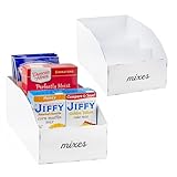 AuldHome Design Farmhouse Baking Mix Organizers (2-Pack, White); Enamelware Pantry Organization Divided Compartment Bins for Food Mixes and Spice Packets