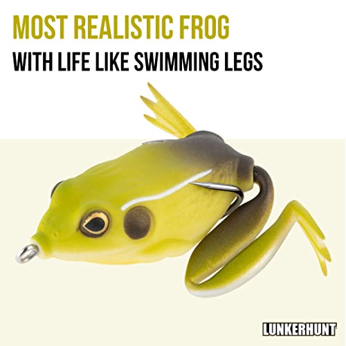 Lunkerhunt Lunker Frog, King Toad – Fishing Lure With Realistic Design, Legs Extend And Retract In Use, Great For Bass And Pike, Freshwater Lure With Hollow Body, Weighs ½ Oz, 2.25” Length #TOP1