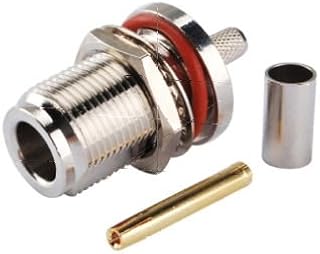 RF N Jack Female Bulkhead Waterproof Crimp Coax Connector for LMR195 RG58 Cable USA Shipping