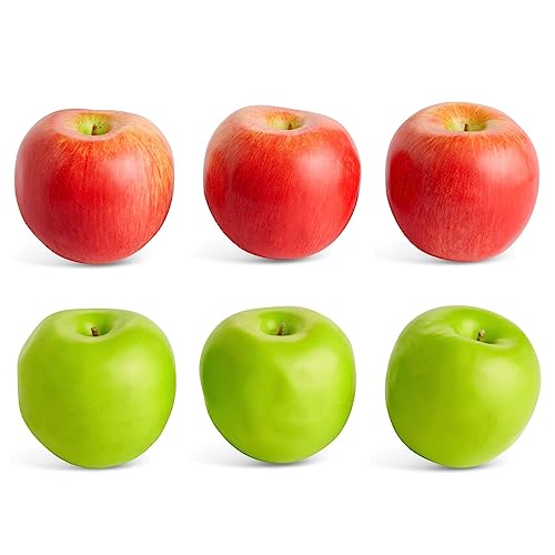 Artificial Fruit, Red and Green Fake Apples for Home Decor, Photography (2.5 in, 6 Pack) by Juvale - Image 5