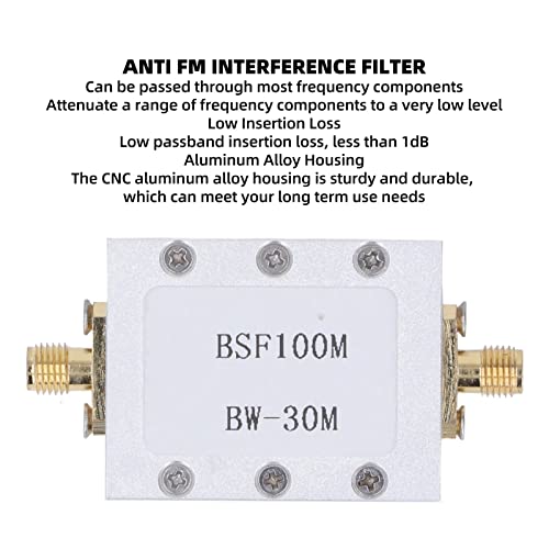 FM Band Stoppfilter, 1-3000 Mhz Betriebsfrequenz, Stoppband 76-120 Mhz Anti-Interferenz-Passiv-Kerbfilter, Broadcast-FM-Blockfilter, Zur Unterdrückung Eines Bestimmten Frequenzbandsignals