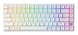 Cherry XTRFY K33 Compact Wireless, Wireless Mem-chanical Gaming-Tastatur, 75% Größe, Multi-Device Tastatur, RGB-Beleuchtung, IP54 Staub- und Spritzwassergeschützt, US-Format (QWERTY), Weiß