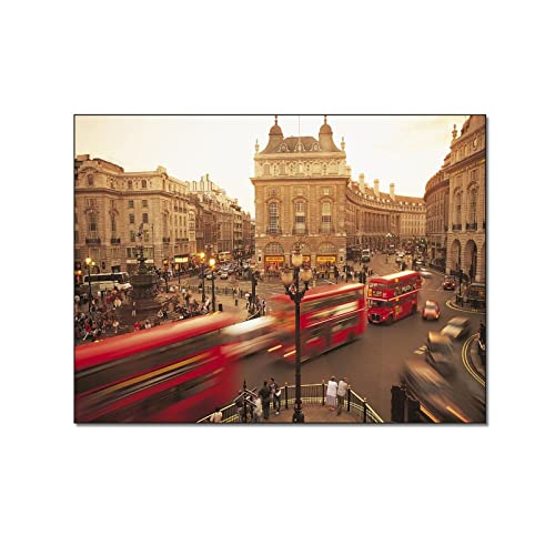 Tomart Wall Poster Piccadilly Circus City View Home Fashion Decor Canvas Painting Wall Art Poster For Bedroom Living Room Decor 8X10Inch(20X26Cm) Frame-Style #TOP22