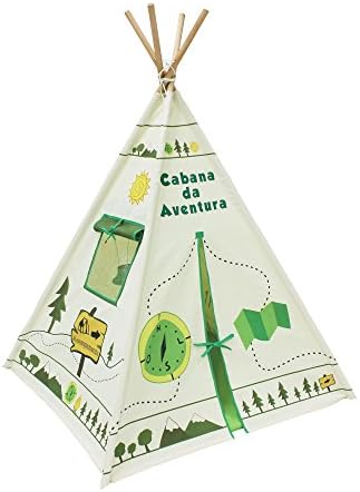 Cabana da Aventura em Tecido e 4 Hastes em Madeira Papo de Pano