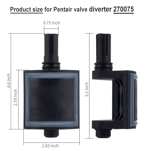 ATIE Pool Valve Diverter Assembly 270075 Replacement For Pentair 2 & 3-Way 1-1/2\" to 2\" Valves 263035 253036 263037 263038 ONLY (Not Compatible with Pentair 2\" Valves 263026 263027 263028 263029)