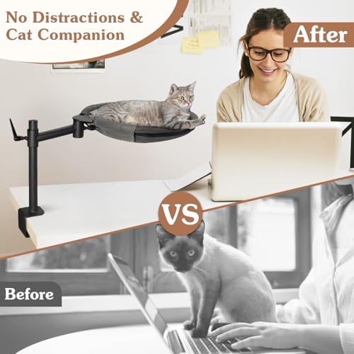 Unidevice Cat Desk Bed - with 360° Rotating & Adjustable Height,Grey by Unidevice - Used condition - Image 4