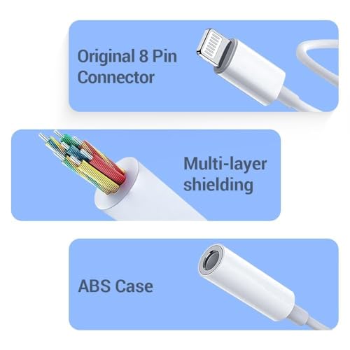 Image of Apple-Original Lightnng to 3.5 mm Headphone Jack Adapter, Aux Audio Jack, Compatible with iPhone 14 /13 /12 /11 Pro /XR /XS Max /X /8 /6 All iOS Devices