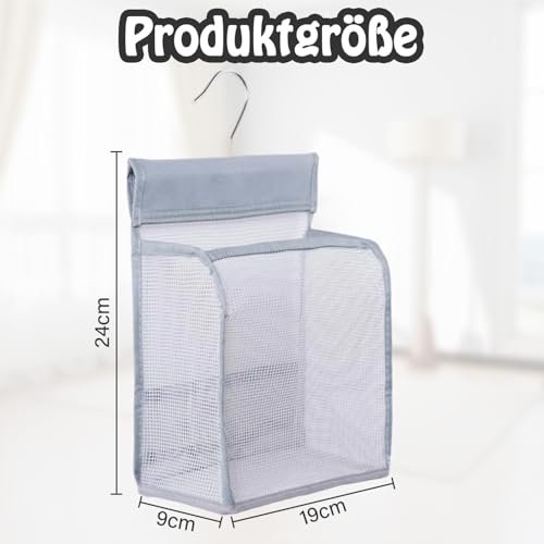 Wäscheklammerbeutel zum Aufhängen Klammerbeutel für Wäscheklammern Einfacher Aufhängehaken zur Aufbewahrung von Wäscheklammern Wäscheklammerbeutel Wäschesack für Haus und Garten Grau