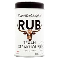 CAPE HERB - Texan Steakhouse Rub | Pikantes und leicht süßes Gewürzsalz als Rub-Mischung für maximalen Grillgenuss. Gewürzsalz ideal für Steaks, Burger & Meeresfrüchte | vegan | Inhalt: 100g