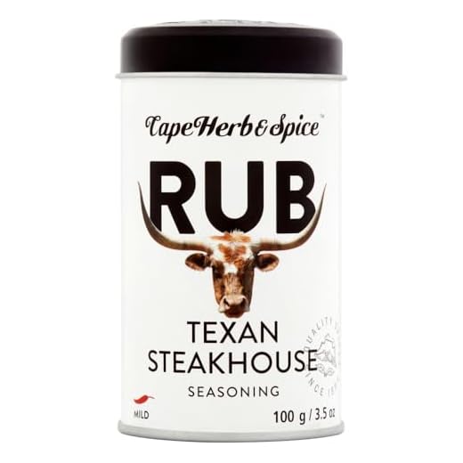 CAPE HERB - Texan Steakhouse Rub | Pikantes und leicht süßes Gewürzsalz als Rub-Mischung für maximalen Grillgenuss. Gewürzsalz ideal für Steaks, Burger & Meeresfrüchte | vegan | Inhalt: 100g